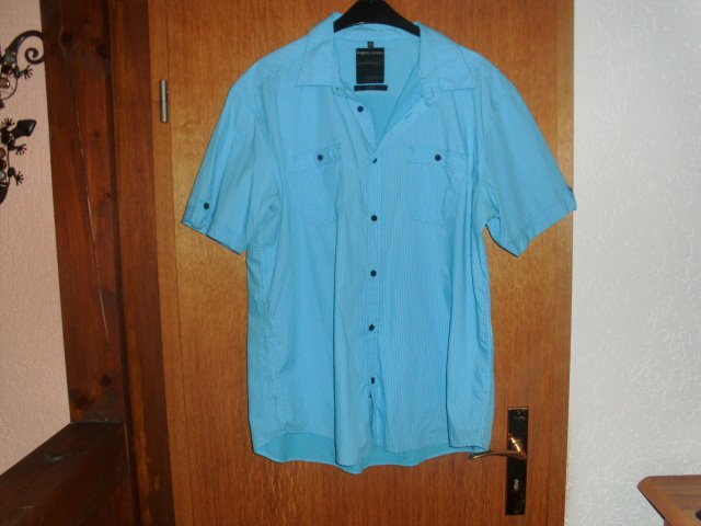 Hemd von Angelo Litrico , türkis-weiß, Gr. XXL