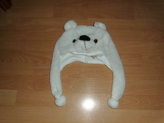 Eisbären Mütze, wollweiß, GR. 92/98