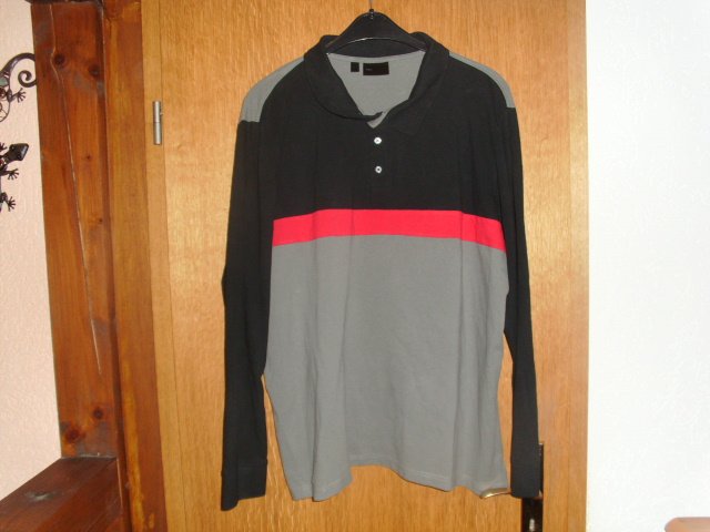 Poloshirt von bpc Selection, grau-schwarz, Gr. XXL