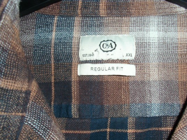 Hemd von C&A, braun kariert, Gr. XXL