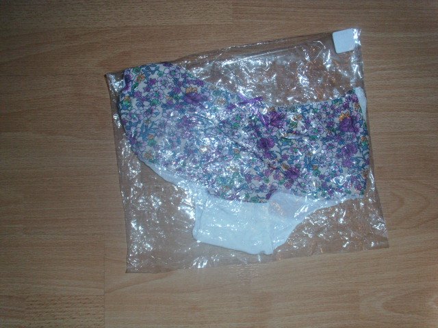 Slip von Sanselle, creme mit Blumen, Gr. 40