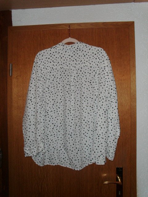Bluse von Ulla Popken, weiß mit Sterne, Gr. 50/52