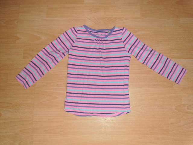 Langarmshirt von Karstadt Kids, rosa geringelt, Gr. 98/104