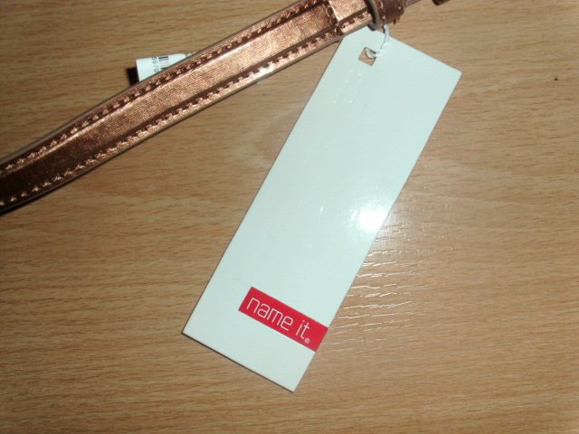 Gürtel von Name it, braun glitzernd, mit Schleife, Gr. 128-152 mt Etikett