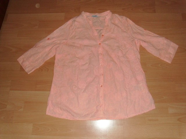 Bluse von Gina Lara, aprikot mit Ornamenten, Gr. 48/50