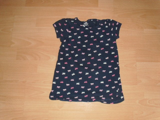 T-Shirt von Topolino, blau mit kleinen Pferden, Gr. 122/128