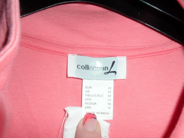 Sweatjacke von Collection L, rosa, Gr. 48