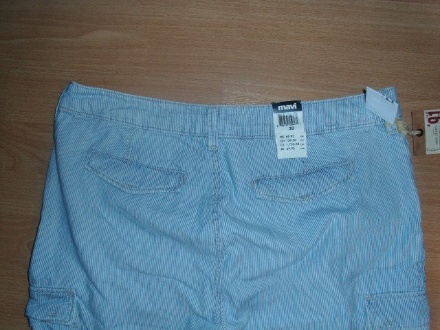 3/4 Boyfriend Jeans von Mavi, gestreift, Gr. 44 mit Etikett