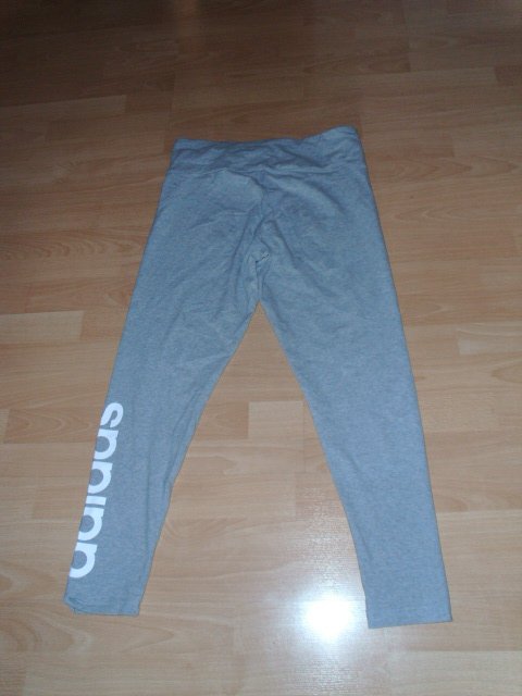 Leggings von Adidas, hellgrau mit Logo, Gr. 40 / 42