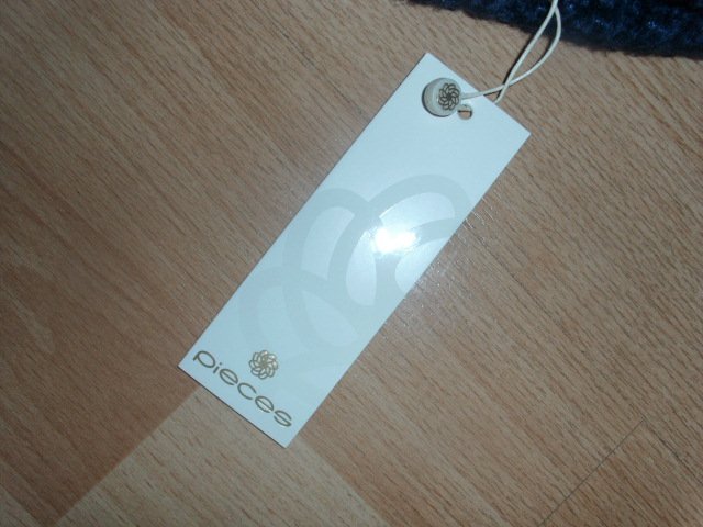 Strickmütze von Pieces,  blau, Gr. M/L mit Etikett