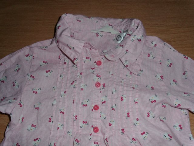 Langarmbluse von H&M, rosa mit Motiven, Gr. 128