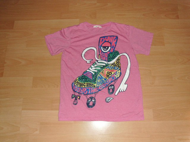 T-Shirt von H&M, rosa mit Motiv, Gr. 170