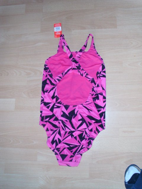 Badeanzug von Speedo, pink-schwarz, Gr. 40 mit Etikett