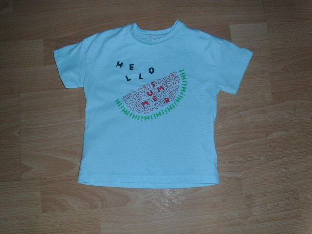 T-Shirt von Mango, mint mit Motiv, Gr. 98/104