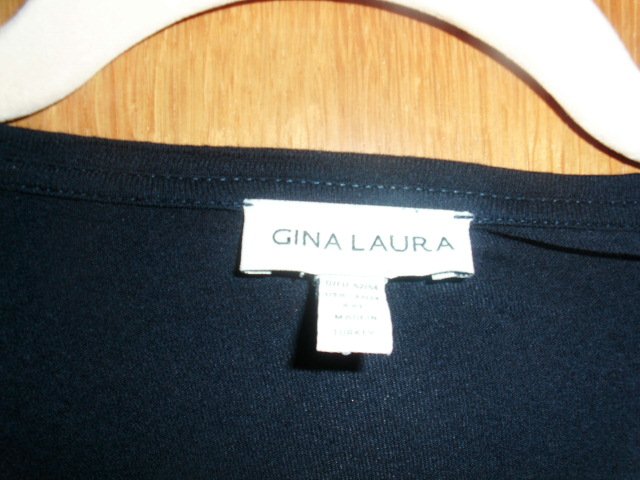 Langarmshirt von Gina Laura, schwarz mit Motiv, Gr. 50/52