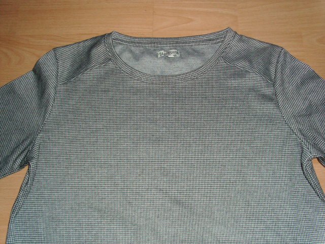 Langarmshirt von Up Fashion, schwarz-weiß gemustert, Gr. 42/44