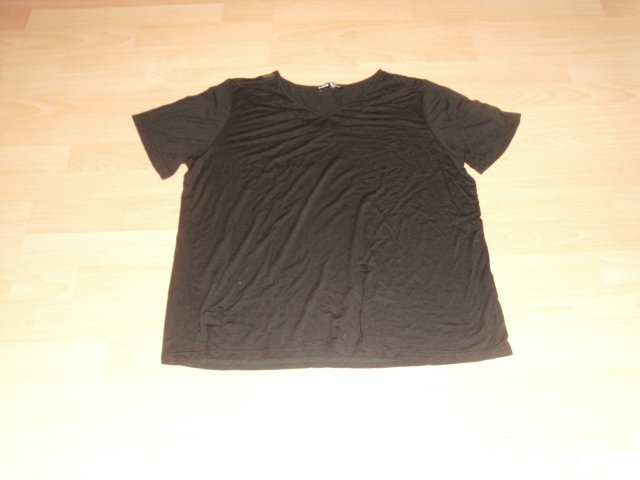 Strechshirt von Shein, schwarz mit Spitze, Gr. 40/42