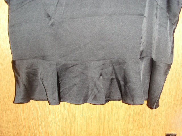 Satinshirt von Creation L, schwarz mit Applikation, Gr. 46