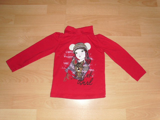 Langarmshirt von Palomino, rot mit Motiv, Gr. 92