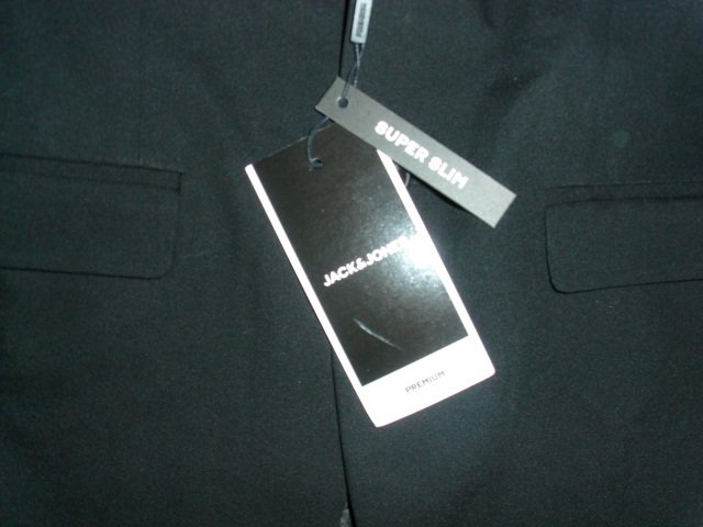 Business-Anzug von Jack & Jones, super slim, schwarz, Gr. 46 mit Etikett