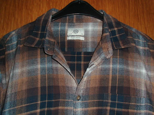 Hemd von C&A, braun kariert, Gr. XXL