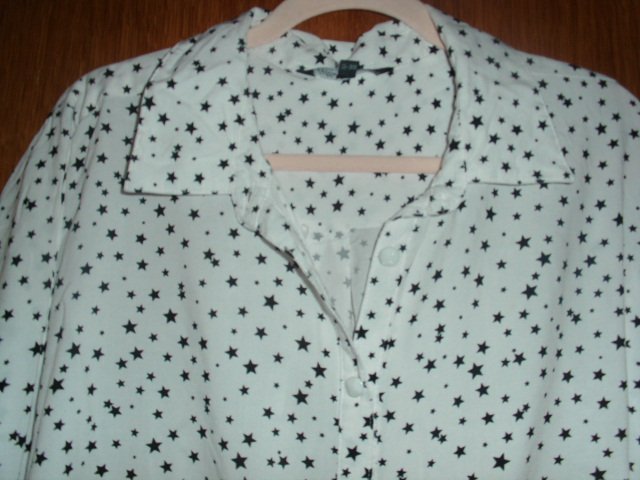 Bluse von Ulla Popken, weiß mit Sterne, Gr. 50/52