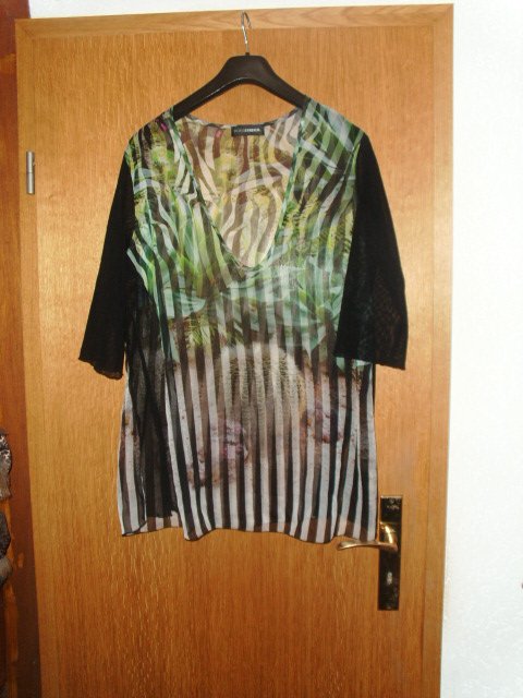 Strandtunika von Doris Streich, grün-schwarz, Gr. 44/46