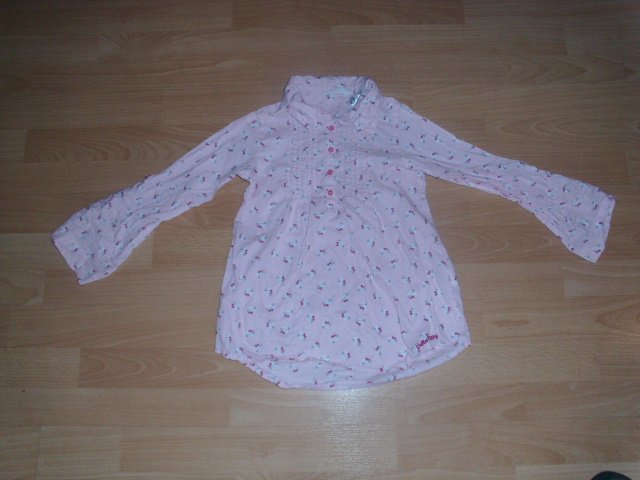 Langarmbluse von H&M, rosa mit Motiven, Gr. 128