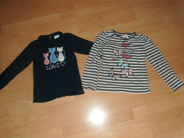 2 Langarmshirts von Topolino, mit Motiven, Gr. 128
