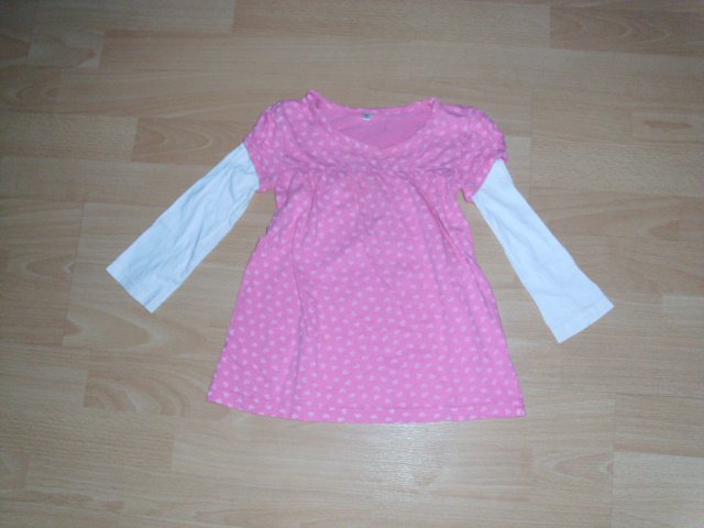 Langarmshirt, rosa-weiß, Gr. 92/98