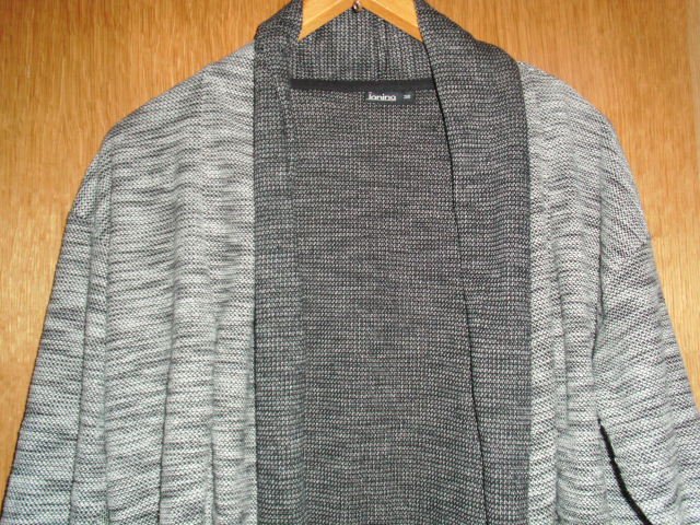 Cardigan von Janina, hellgrau-schwarz, Gr. 38
