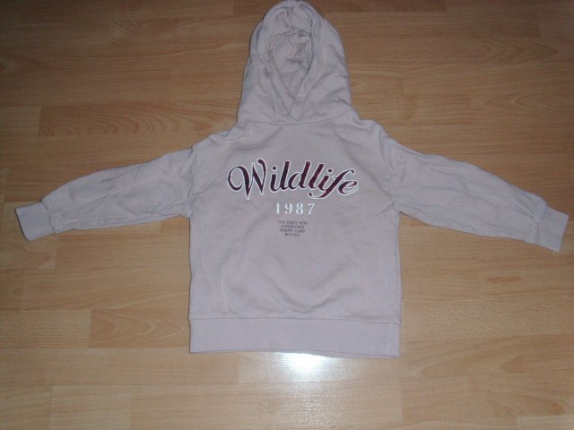 Hoodie von Mango, hellrosa mit Schriftzug, Gr. 122/128