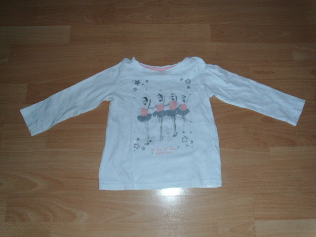 Langarmshirt von Kiki & Koko, weiß mit Motiv, Gr. 92