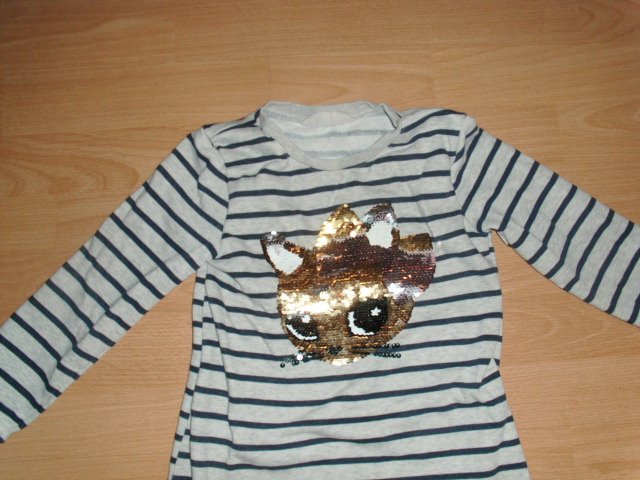 Kleid von H&M, geringelt mit Motiv, Gr. 116