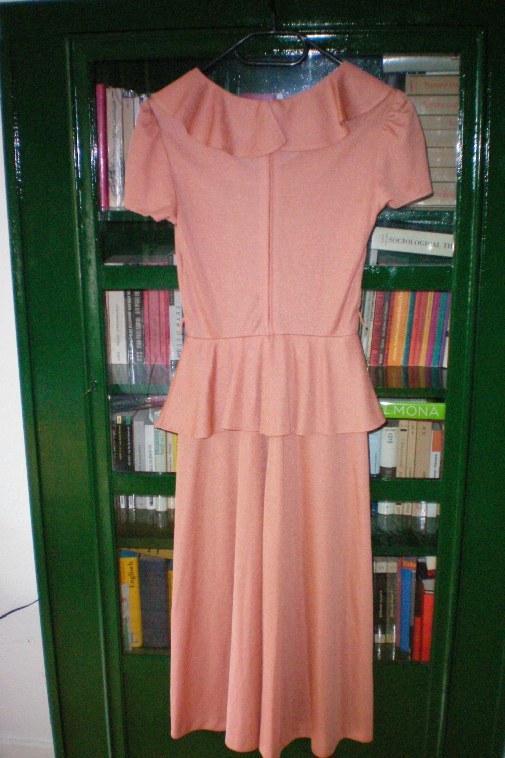 True Vintage Peplum Kleid apricot XS/S Midi