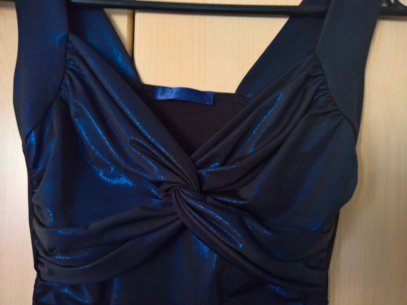 dunkelblau schimmerndes Top XXS XS 32 34