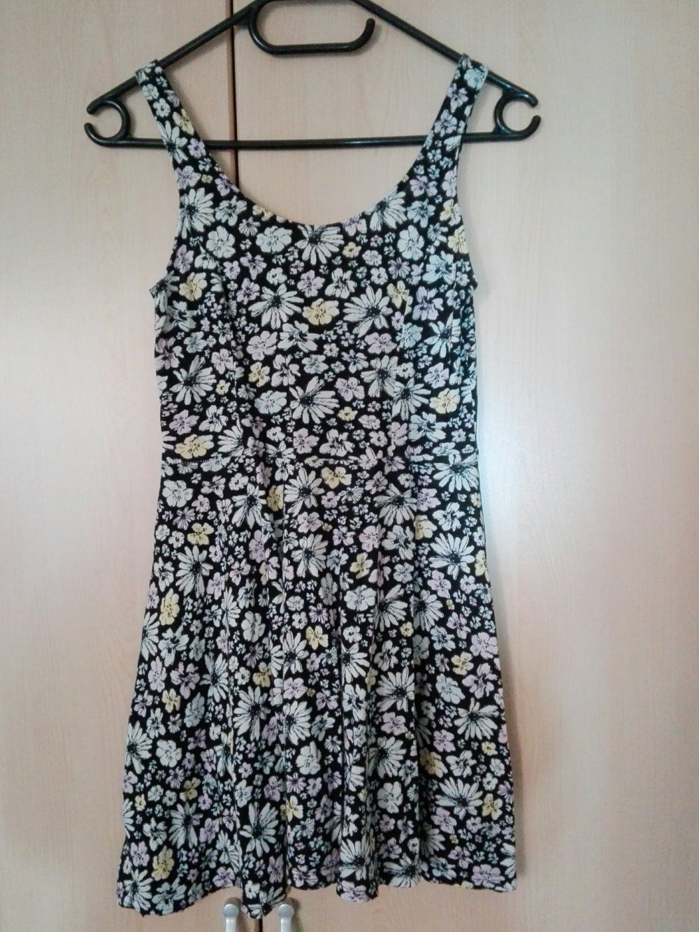 Longtop schwarz mit Blümchen XS S 34 36