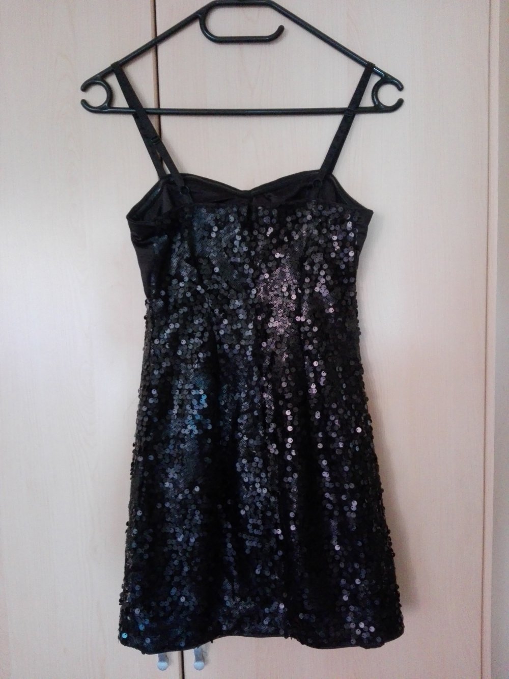 schwarzes Pailletten Kleid Gr. 34 von H&M