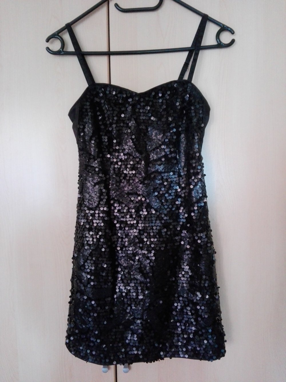schwarzes Pailletten Kleid Gr. 34 von H&M