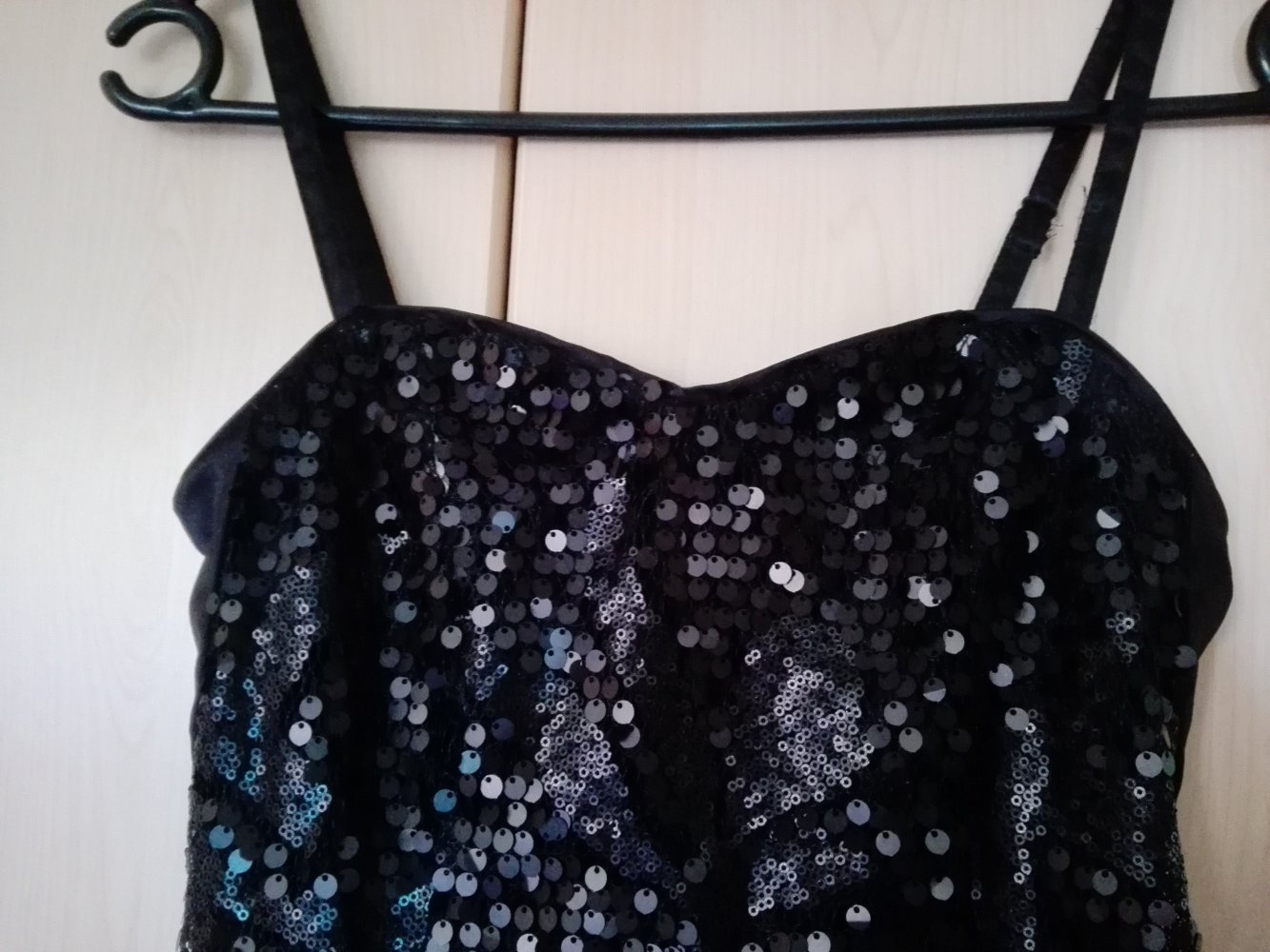 schwarzes Pailletten Kleid Gr. 34 von H&M