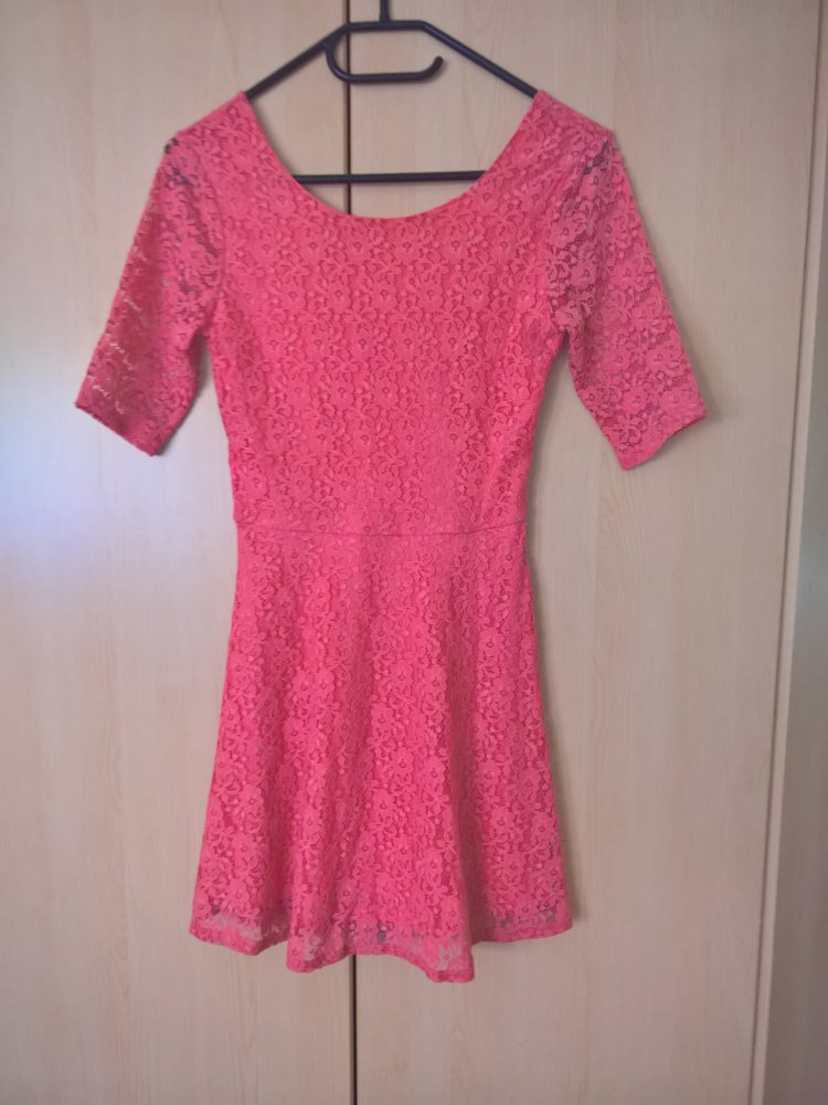 Spitzenkleid Gr. 36 koralle