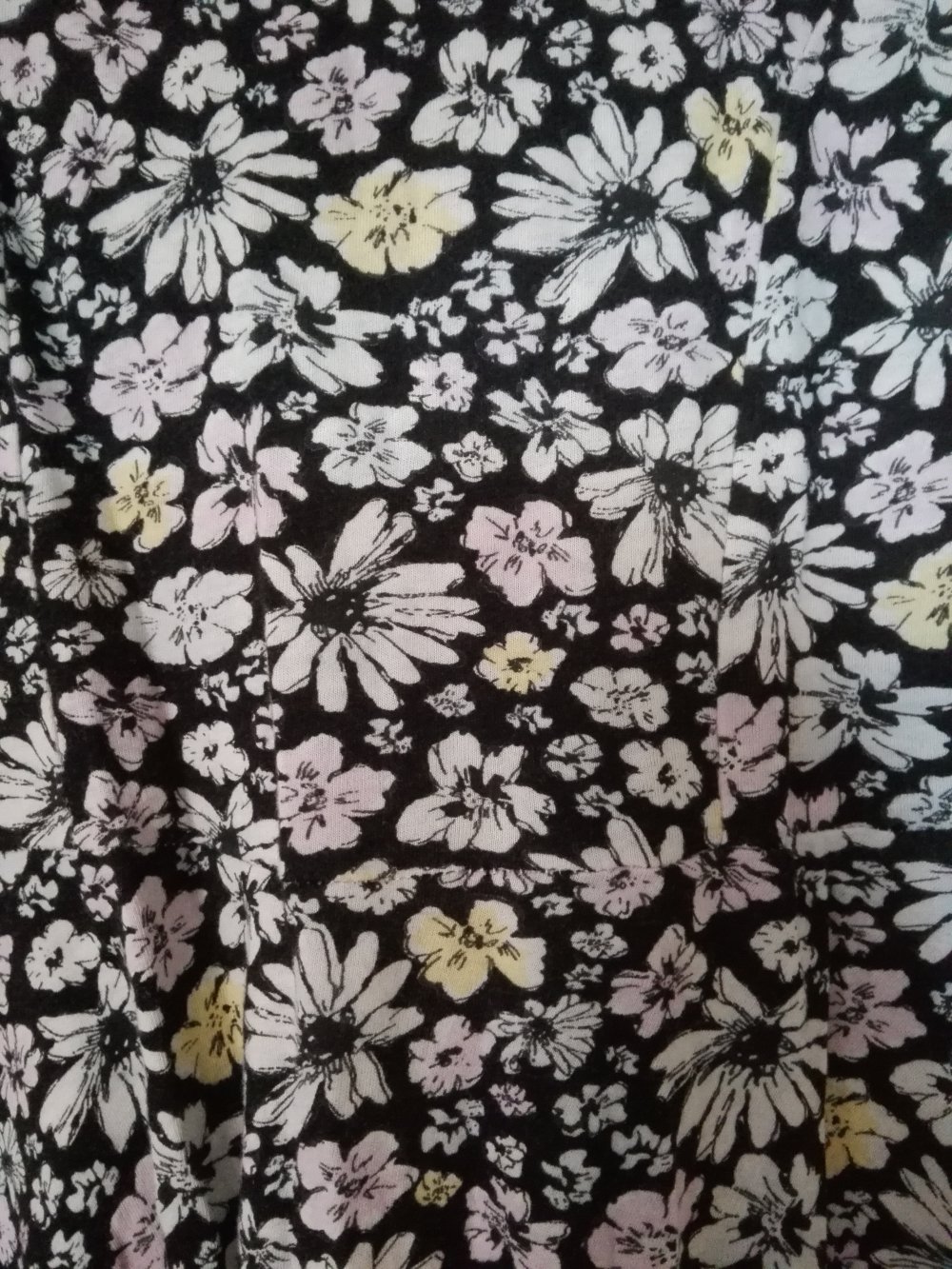 Longtop schwarz mit Blümchen XS S 34 36