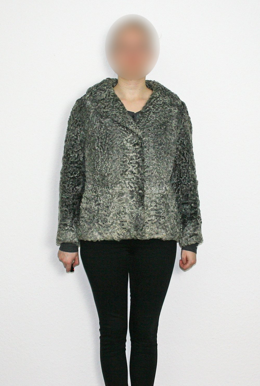 Echte Persianer Jacke Naturgrau Spitzenauslese Echtpelz Pelzjacke