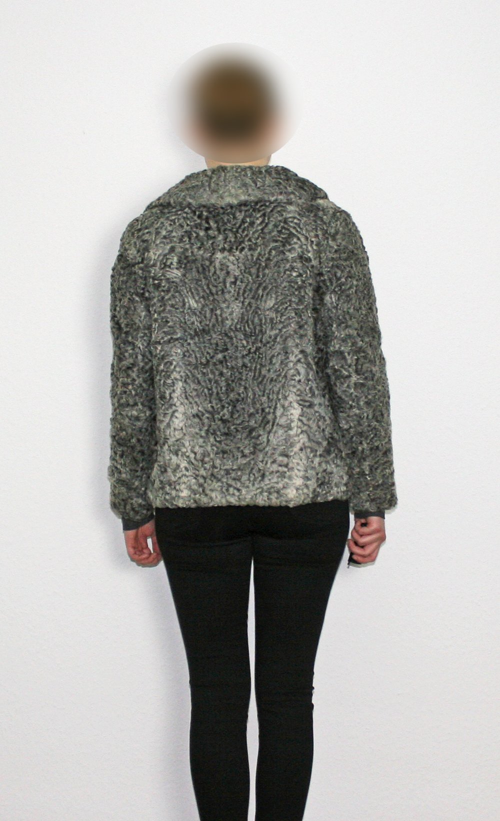 Echte Persianer Jacke Naturgrau Spitzenauslese Echtpelz Pelzjacke