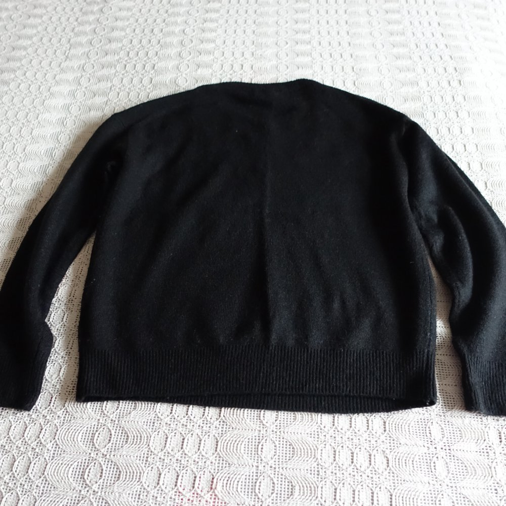 Pullover, Strickpullover, mit Perlen, schwarz, Gr. XS bzw. ca. Gr. 34, Yessica