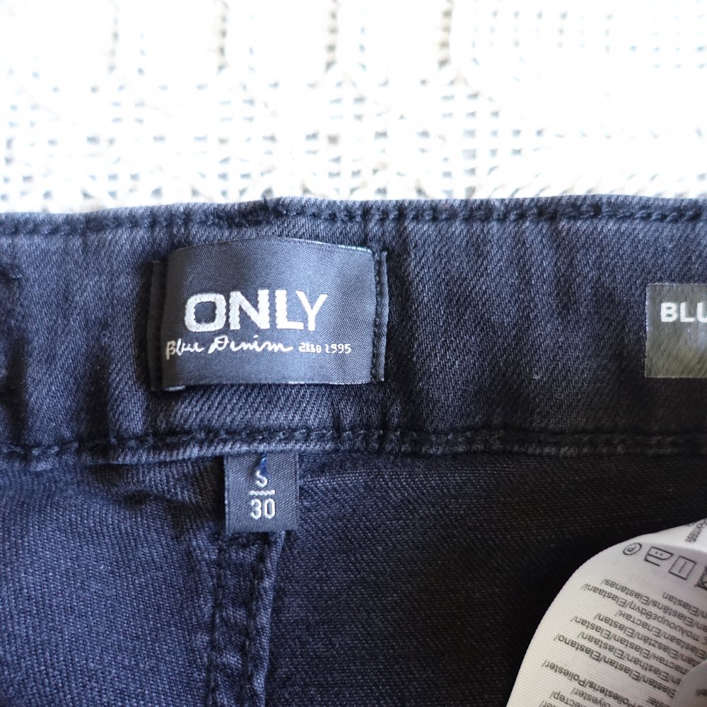 Jeans, High-Waist-Skinny, Gr. S/30, Black Denim, Only, NEU