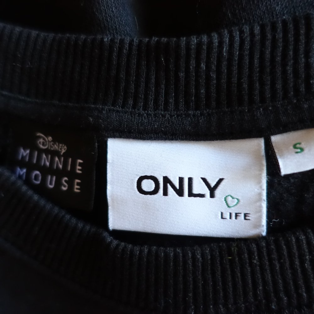 Sweatshirt, Gr. S bzw. ca. Gr. 36, Only, Disney, schwarz