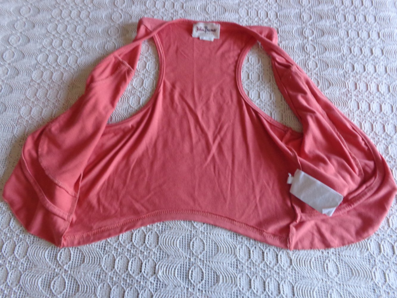 Vintage - Weste, Stoffweste, koralle, Gr. 32/34 bzw. ca. Gr. XXS/XS, John Baner