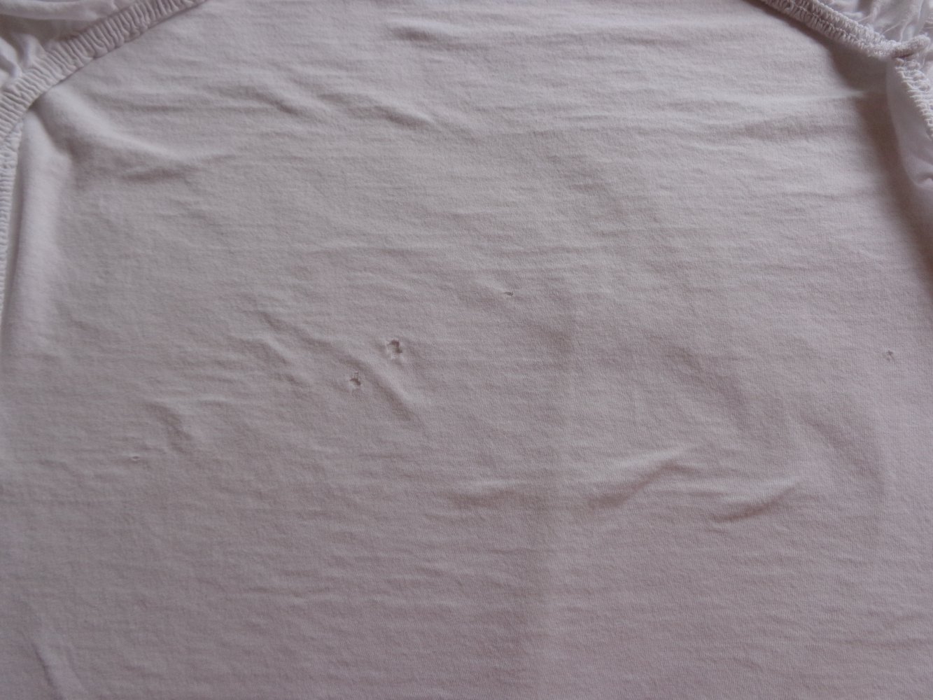 Spannbettlaken, 2 Stück, weiß, Jersey, mit kleinen Mängeln