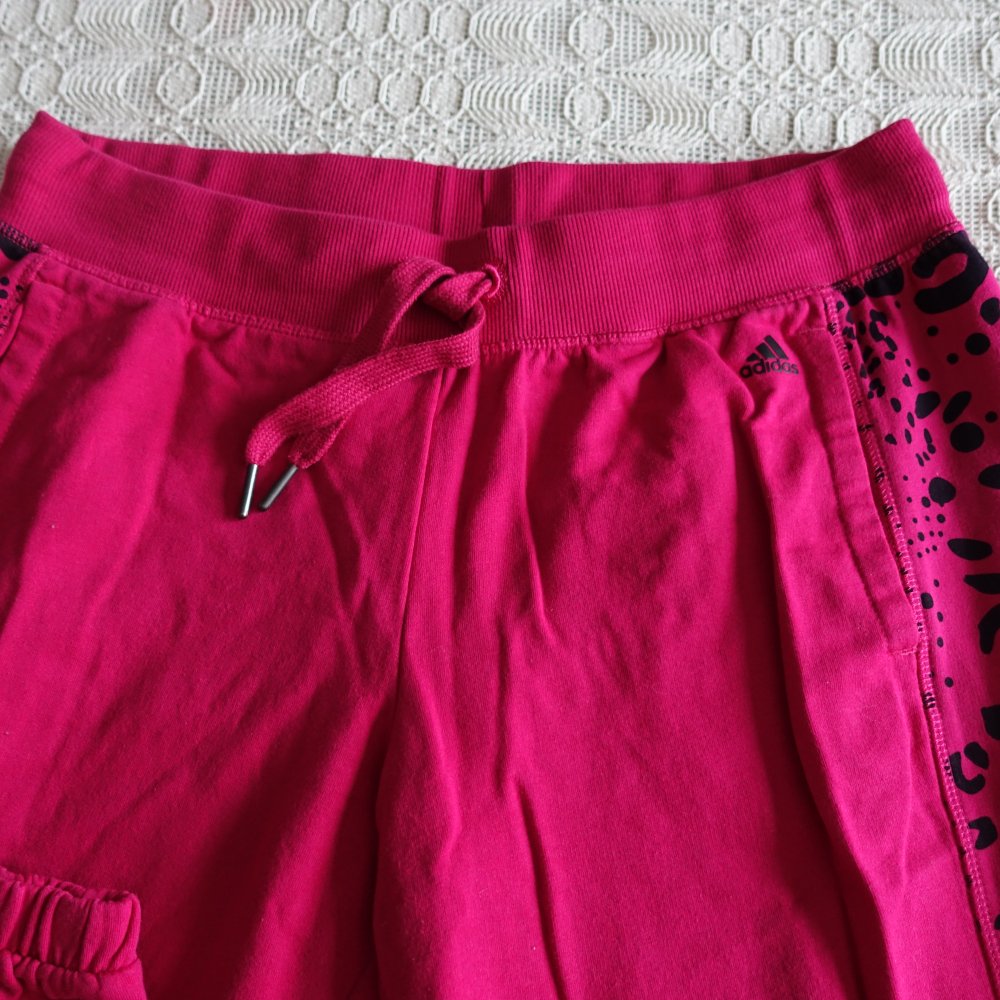 Jogginghose, Freizeithose, Gr. L bzw. ca. Gr. 42/44, pink/schwarz, adidas